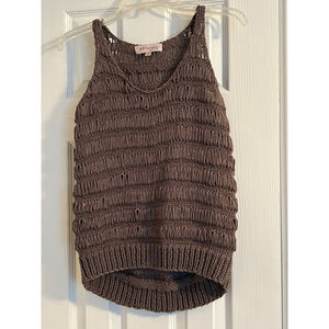 Philosophy Sparkle Knit Tank Top, Brown, Size S